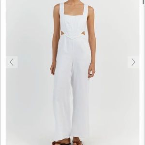 dissh Joey white linen corset jumpsuit